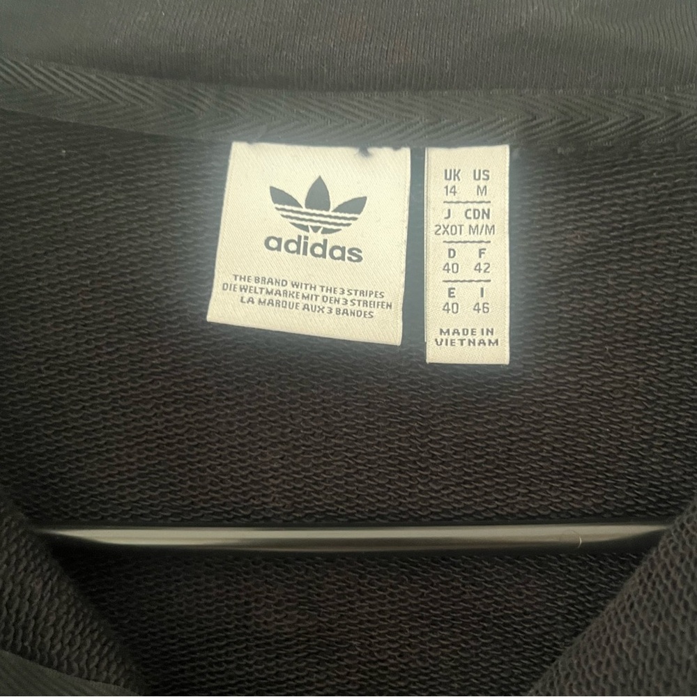 Women’s Adidas Original black cropped half zip sweatshirt size M - Picture 6 of 7